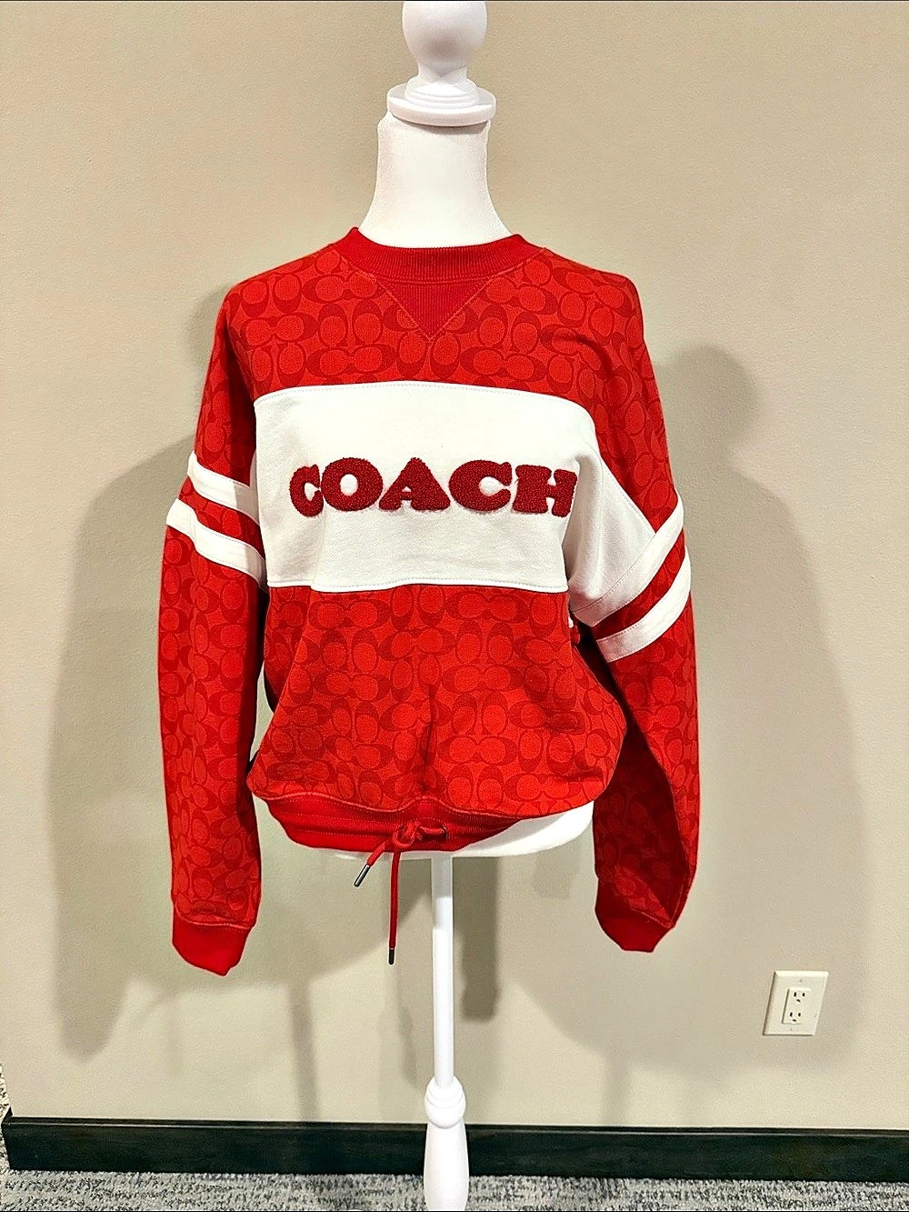 COACH Signature Pegasus Sweatshirt Red & White Size Small